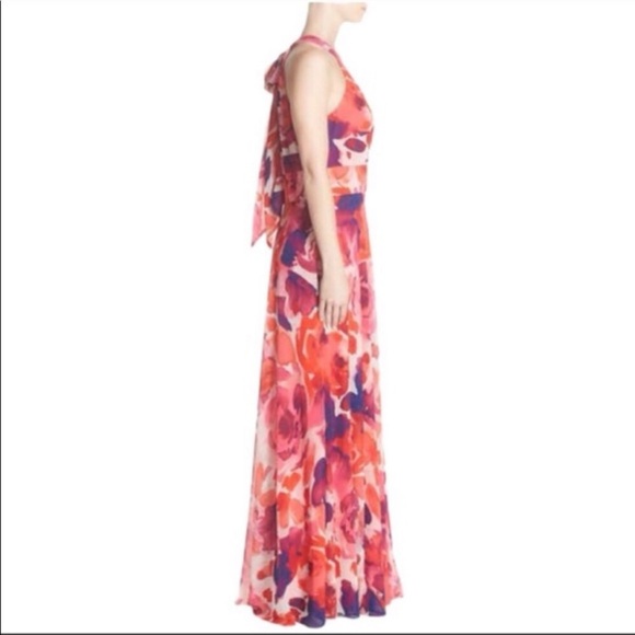 Eliza J | Dresses | Eliza J Chiffon Floral Print Halter Maxi Dress In Size  4 | Poshmark